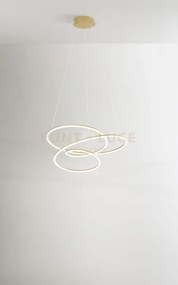 Sospensione in alluminio colore oro opaco spira led 96w 3000k  5500...