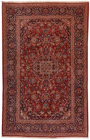Kashan Tappeto 220x140 Rosso (Iran) Annodato A Mano