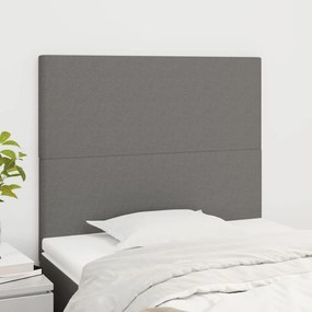 Testiera 2 Pz Grigio Scuro 90x5x78/88 Cm İn Tessuto /