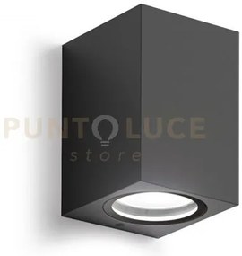 Ges911- applique grigio antracite 1 luce attacco gu10 ip44 6,8x10cm...