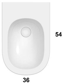 Globo Lalita Bidet Sospeso effetto antibatterico su ceramica Bianco Lucido