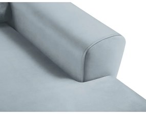 Divano angolare azzurro allungabile e con contenitore (con penisola a destra/con chaise lounge) con rivestimento in velluto Kyoto – Cosmopolitan Design