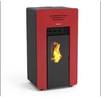 Windy stufa a pellet canalizzata 13,2kw in acciaio rosso Lincar