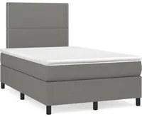 Letto a Molle Materasso e LED Grigio Scuro 120x190cm in Tessuto 3270191