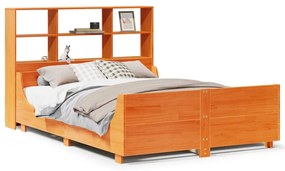 Letto libreria senza materasso marrone cera 140x200 cm legno