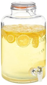 Distributore Dacqua Xxl Con Rubinetto Trasparente 8 L Vetro /