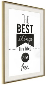 Poster  The Best Things  Cornice Quadri Cornice d'oro con passe-partout, Larghezza x Altezza Home decor 30x45