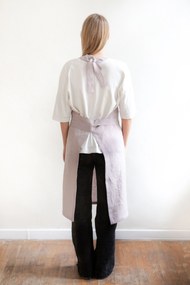 Grembiule Con Pettorina İn Lino / White