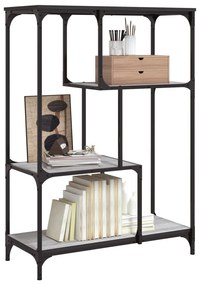 Libreria grigio sonoma 81x36x115 cm legno multistrato e acciaio