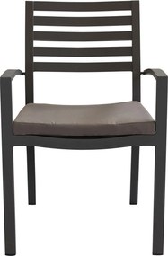 DEXTER - set tavolo in alluminio cm 200/300 x 100 x 74 h con 4 sedie e 2 poltrone Dexter