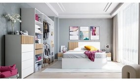 Cassettiera 5 Cassetti 61x40x109 Settimanale Ethna Bianco E Rovere Listato