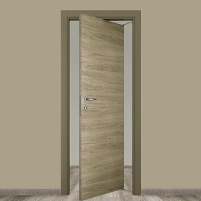 Porta tamburata rototraslante Bergen marrone L 70 x H 210 cm destra