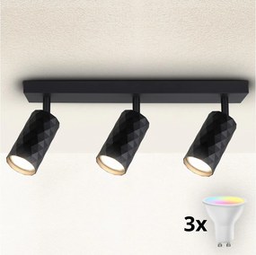 Brilagi - LED RGBW dimmerabile faretto SELE DIAMANT 3xGU10/4,8W/230V nero