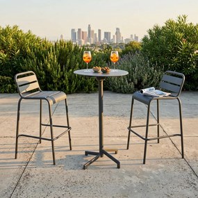 OPERA - set tavolo in metallo cm Ø 60 x 102 h con 2 sgabelle Opera