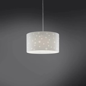 Sospensione Moderna A 5 Luci Pois Xxl In Polilux Bicolor Bianco Made In Italy