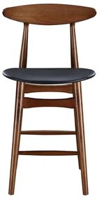 Set da bar vintage noce e PU nero 65cm gruppo di 2 WALFORD