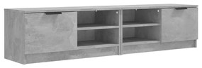 Mobili tv 2 pz grigio cemento 80x35x36,5cm in legno multistrato