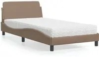 Letto con Materasso Cappuccino 100x200cm Similpelle 3208361