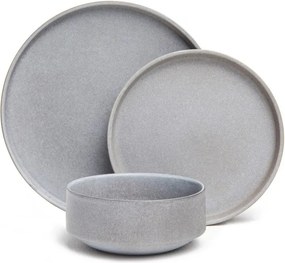 Set di piatti grigi in gres 18 pz Malia - Bonami Selection