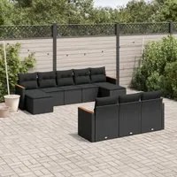 Set Divani da Giardino 10pz con Cuscini in Polyrattan Nerocod mxl 113103