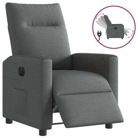 Poltrona Elettrica Reclinabile Grigio Scuro İn Tessuto /