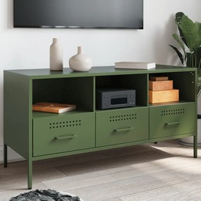 Mobile Tv Verde Oliva 100,5x39x50,5 Cm İn Acciaio /