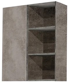 Pensile multiuso 60x22 con anta e vani a giorno Cemento
