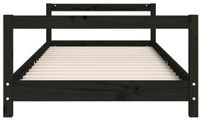 Giroletto per bambini nero 90x200 cm in legno massello di pino