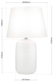 Orion LA 4-1227 - Lampada da tavolo CORAL 1xE27/40W/230V ceramiche/bianco
