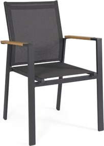 Sedia Da Esterno Con Braccioli In Alluminio E Textilene Heta Antracite Bizzotto