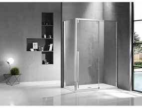 Kamalu - cabina doccia 80x130 scorrevole e lato fisso vetro 8mm altezza h200 | ksa5000