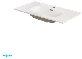 Lavabo Da Incasso "Cherry" In Ceramica 80x47 Finitura Bianco Lucido