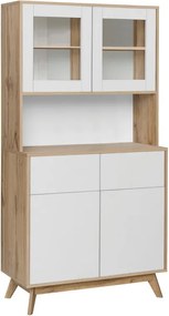 Credenza bianca con effetto rovere naturale 84x165 cm Skandi - Støraa