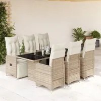 Set Bistr da Giardino 7 pz con Cuscini in Polyrattan Marrone 3277215