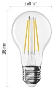 Lampadina LED FILAMENT A60 E27/3,8W/230V 4000K Classe energetica A