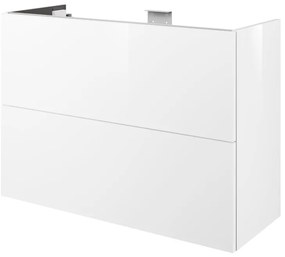 Mobile da bagno sotto lavabo SENSEA Neo Frame bianco laccato lucido L 90 x H 64 x P 35 cm 2 cassetti, lavabo non incluso
