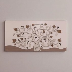 Quadro moderno 59x119 cm figura a legni sovrapposti Autunno