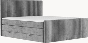 Letto boxspring in ciniglia fatto a mano con contenitore Bergamo, H3