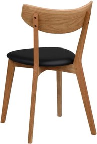 Sedia da pranzo in rovere marrone con seduta nera Ami - Rowico