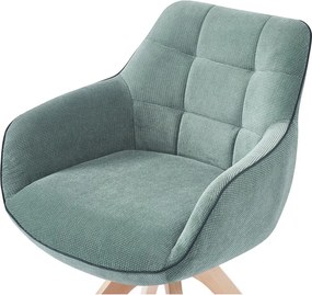 Set di sedie da pranzo verde in imbottito con braccioli 2 pz Donatelo – Marckeric