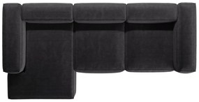 Divano angolare grigio scuro (con penisola a sinistra/con chaise lounge) con rivestimento in velluto a coste Bergamo – Cosmopolitan Design