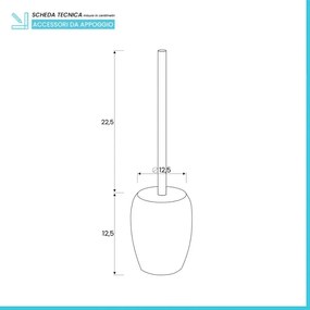 Portascopino Wc In Ceramica e Acciaio Bianco dal Etnico Safari