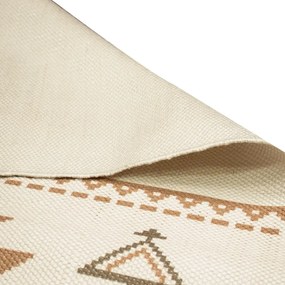 Tappeto da esterno bifacciale beige e marrone in plastica riciclata , 90 x 150 cm Afra - Green Decore