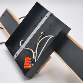 Lampadario a sospensione con filo CORTINA 2xE27/15W/230V + 2xG9/5W/230V nero/quercia