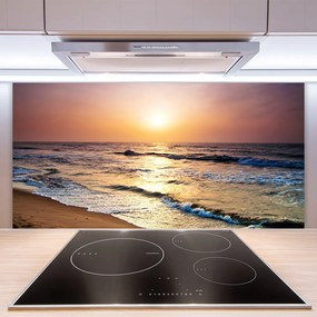 Pannello schienali cucina Paesaggio del sole della spiaggia del mare 100x50 cm