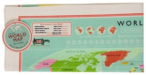 Asciugamano in cotone, 50 x 70 cm World Map - Rex London