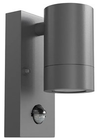 Applique cilindrica da Esterno IP65 GU10 con sensore Movimento - Nera