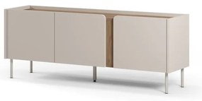 Mobile TV effetto rovere in colore crema-naturale 140x53x35 cm Lucile - Marckeric