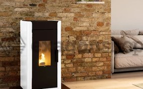 Royal Ilde Air 80 Stufa A Pellet Ad Aria 8 kw Serbatoio 15kg 47x48x94 Cm In Acciaio Bianco