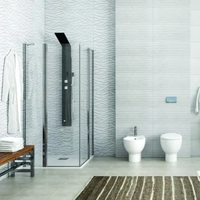 Kamalu - Cabina doccia angolare 80x120 a doppio battente | KPX1000